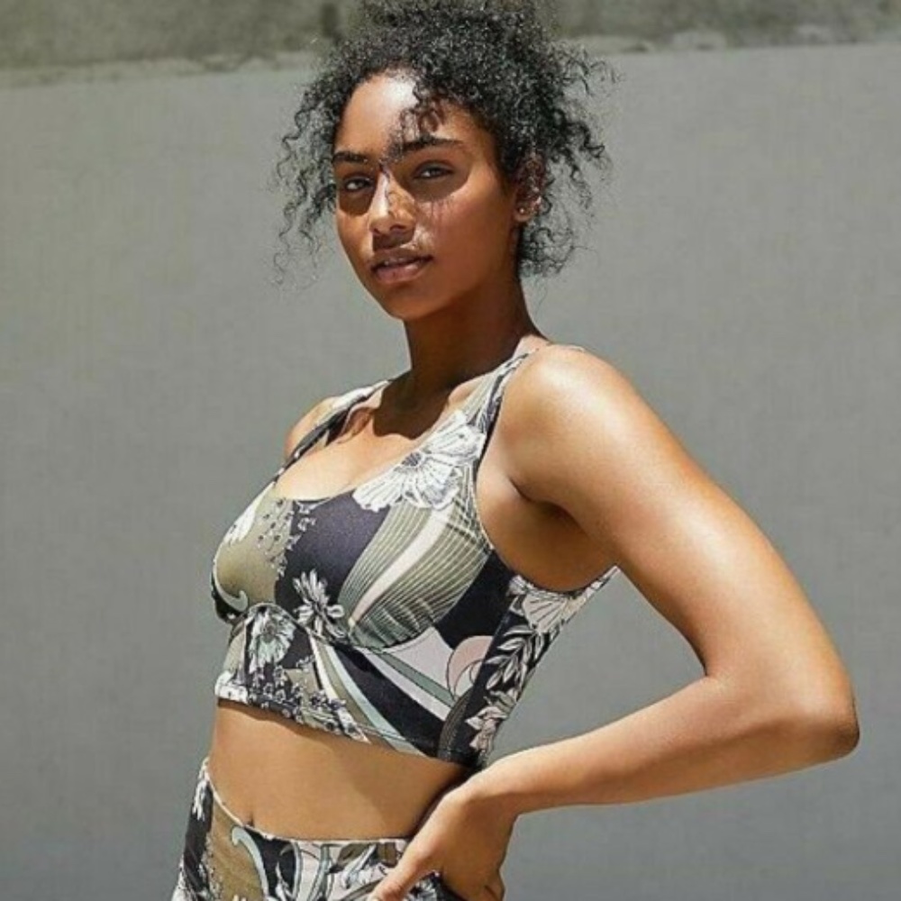 NEW Free People Wave Crush Bra Black Combo Sz S